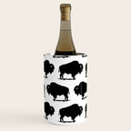 Buffalo Bison Pattern 267 Black and White Wine Chiller Gallery Image 2