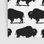Buffalo Bison Pattern 267 Black and White Poster Gallery Image 3