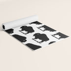 Buffalo Bison Pattern 267 Black and White Yoga Mat Gallery Image 2