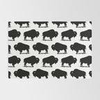 Buffalo Bison Pattern 267 Black and White Rug Gallery Image 2