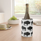Buffalo Bison Pattern 267 Black and White Wine Chiller Gallery Image 4