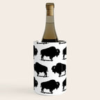 Buffalo Bison Pattern 267 Black and White Wine Chiller Gallery Image 1