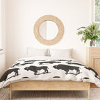 Buffalo Bison Pattern 267 Black and White Duvet Cover Gallery Image 3