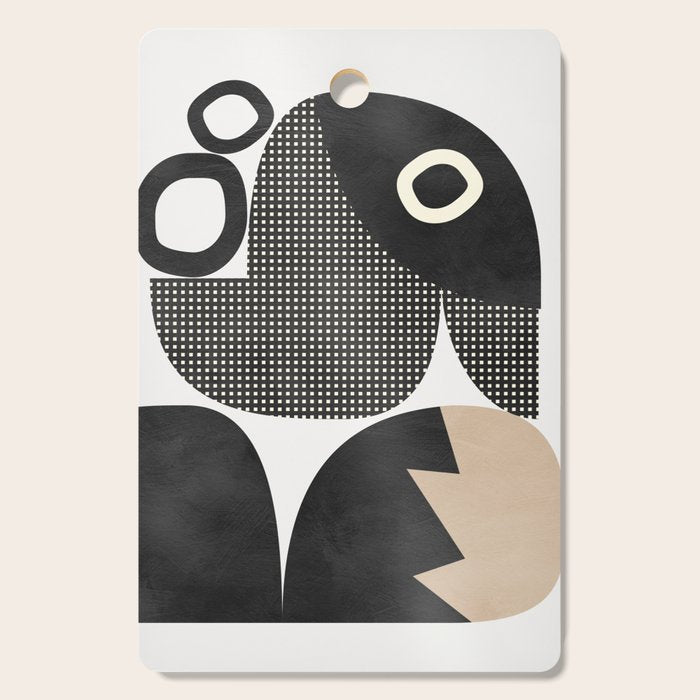 black white abstract shape art 2 Cutting Board Gallery Image 1