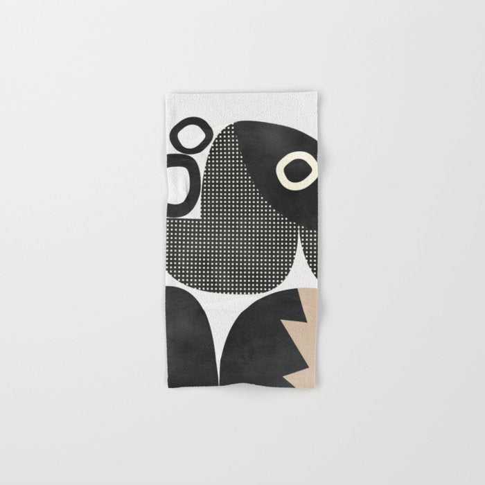 black white abstract shape art 2 Bath Towel Gallery Image 1
