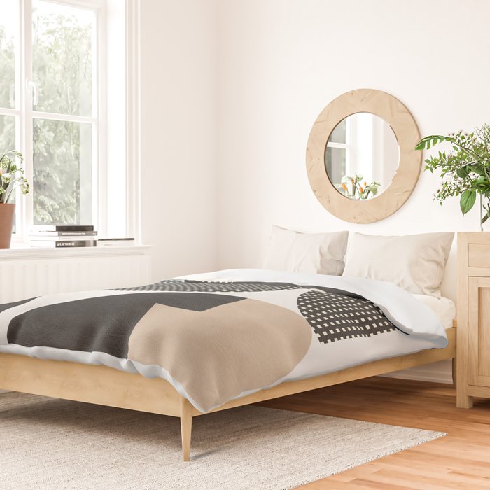 black white abstract shape art 2 Duvet Cover Gallery Image 2