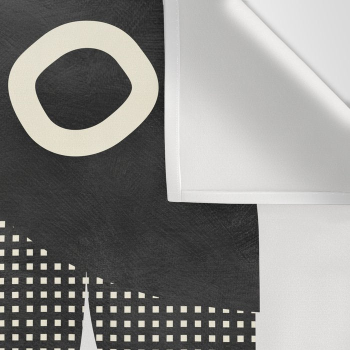 black white abstract shape art 2 Wall Tapestry Gallery Image 3