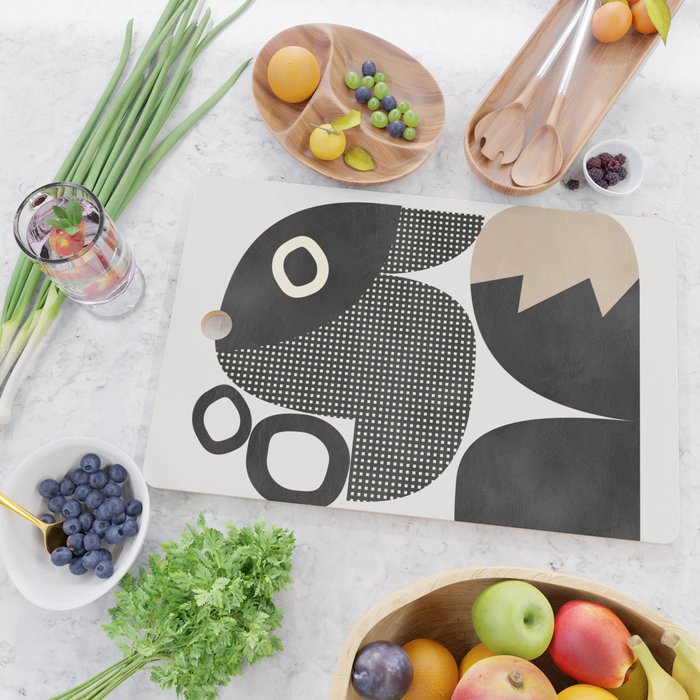 black white abstract shape art 2 Cutting Board Gallery Image 2