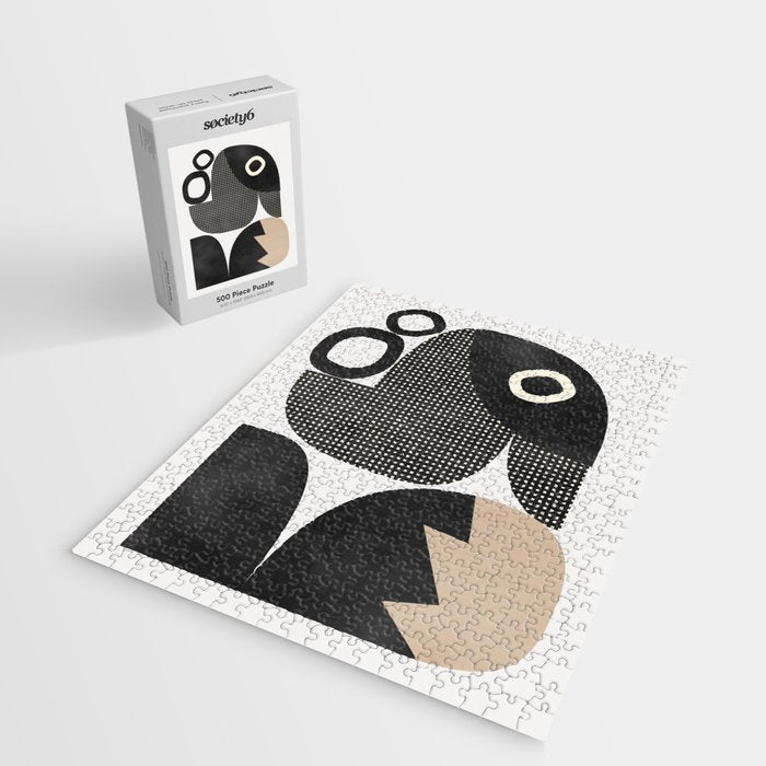 black white abstract shape art 2 Jigsaw Puzzle Gallery Image 2