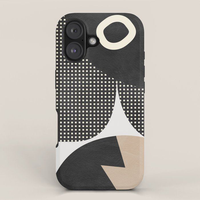 black white abstract shape art 2 iPhone Case Gallery Image 1