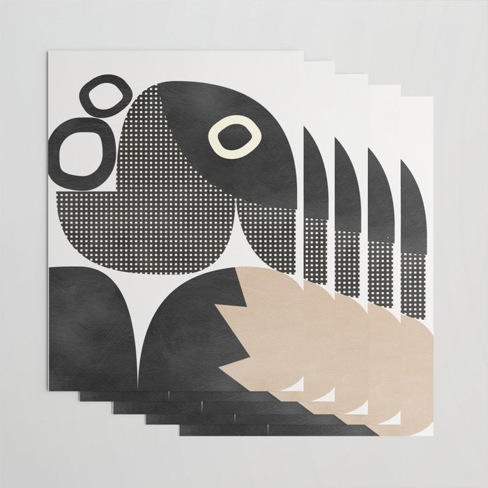 black white abstract shape art 2 Wrapping Paper Gallery Image 3