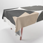 black white abstract shape art 2 Tablecloth Gallery Image 1