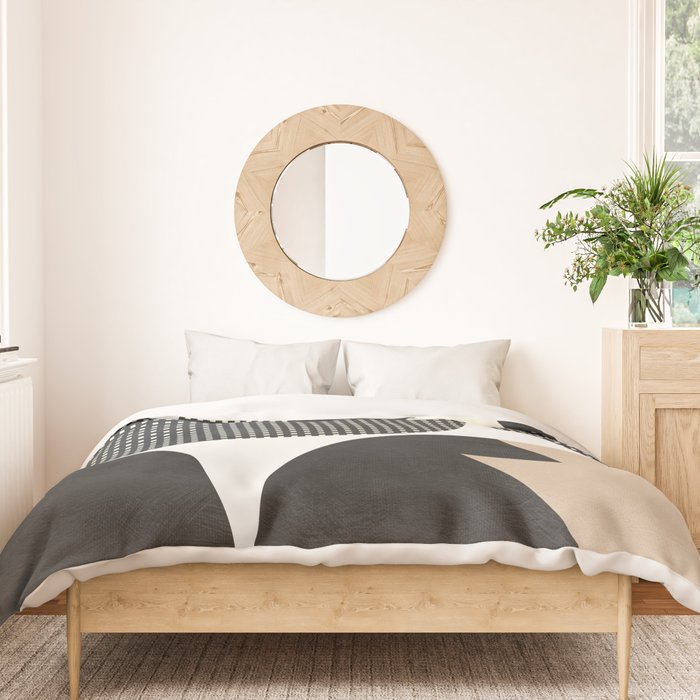 black white abstract shape art 2 Duvet Cover Gallery Image 3