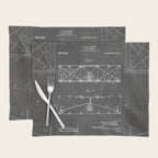 Wright Brother'S Plane Patent - Aviation Art - Black Chalkboard Placemat Gallery Image 1
