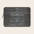 Wright Brother'S Plane Patent - Aviation Art - Black Chalkboard Laptop Sleeve Gallery Image 1