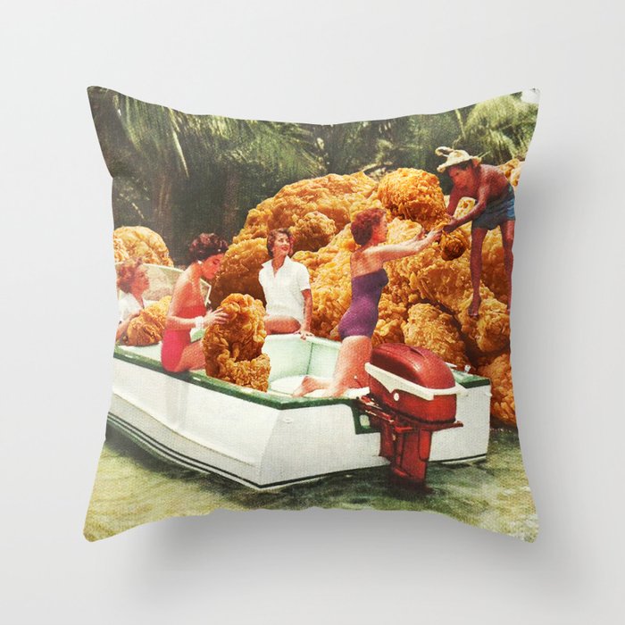 Fried chicken drive-thru - Takeaway Junk Food Throw Pillow Gallery Image 1