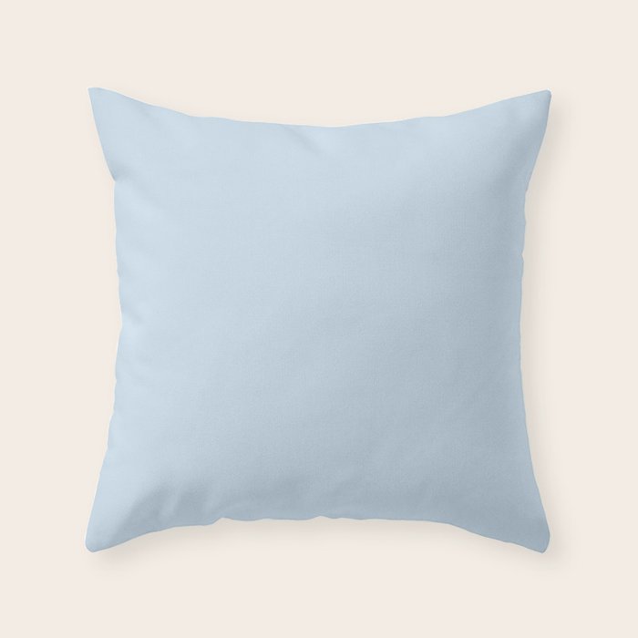 Solid Soft Sky Throw Pillow Gallery Image 1