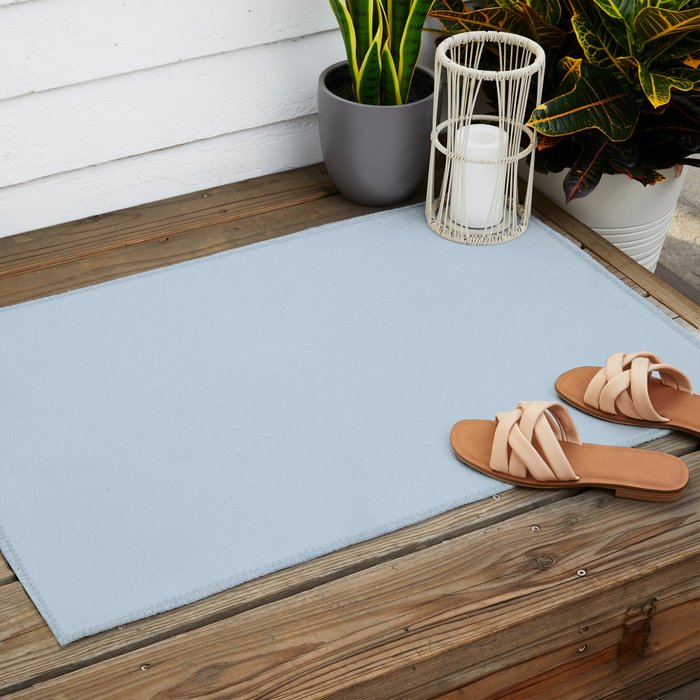 Solid Soft Sky Outdoor Rug Gallery Image 2