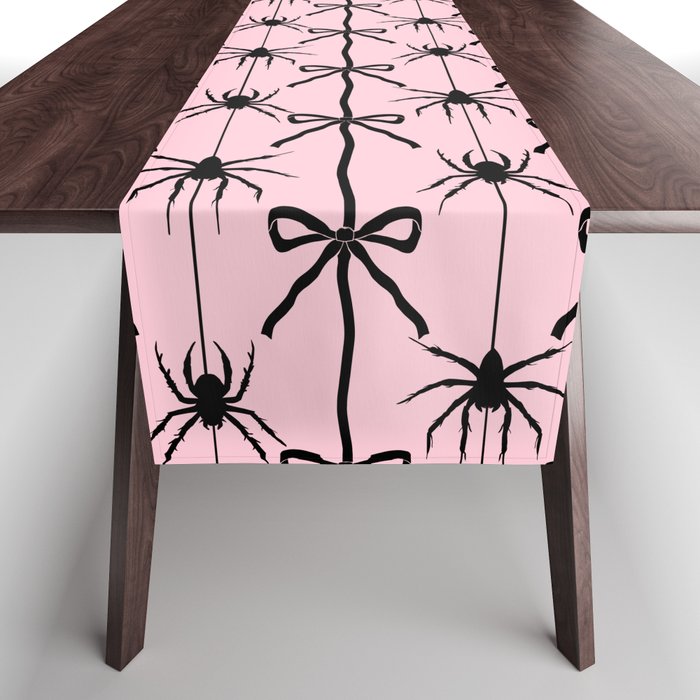 Spider and Bows on Pink Table Runner Gallery Image 1