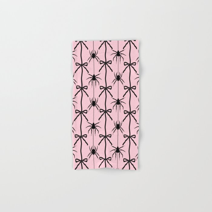 Spider and Bows on Pink Bath Towel Gallery Image 1