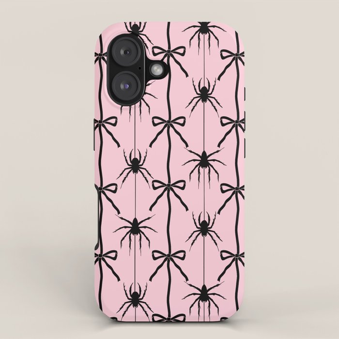Spider and Bows on Pink iPhone Case Gallery Image 1