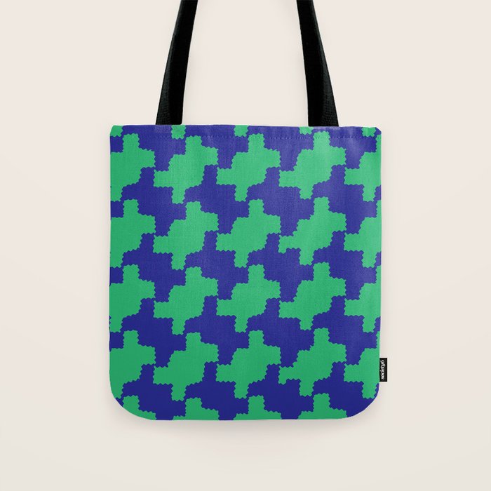  Ocean Crinkle Houndstooth Tote Bag Gallery Image 1