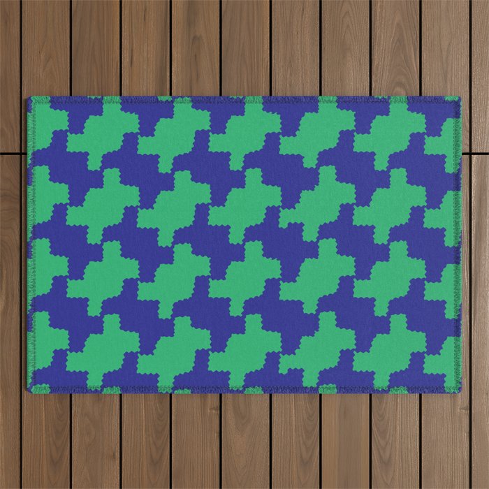  Ocean Crinkle Houndstooth Outdoor Rug Gallery Image 1