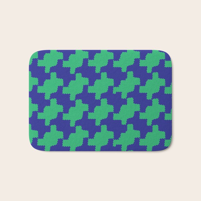  Ocean Crinkle Houndstooth Bath Mat Gallery Image 1