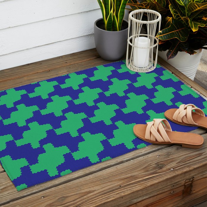  Ocean Crinkle Houndstooth Outdoor Rug Gallery Image 2