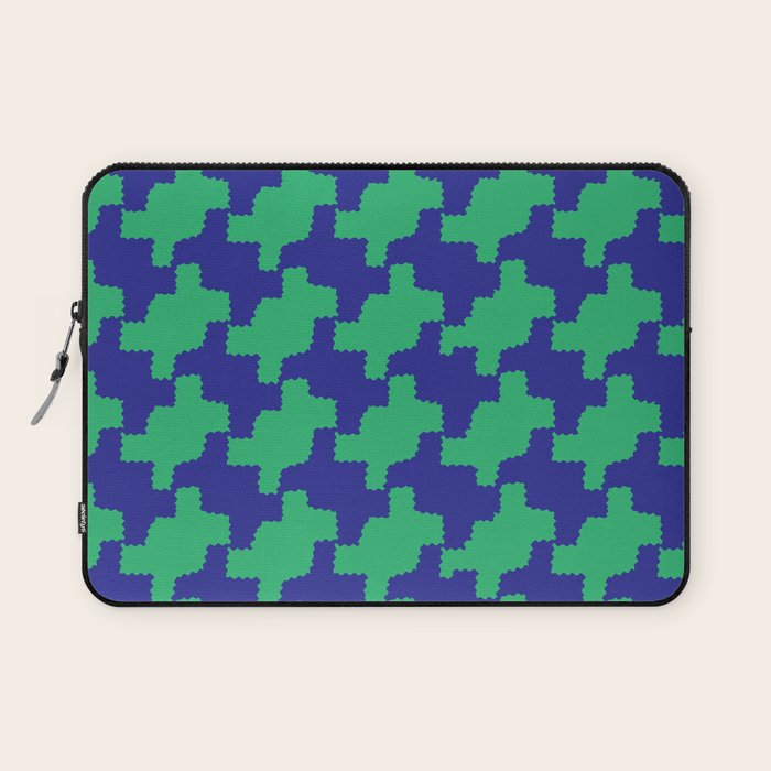  Ocean Crinkle Houndstooth Laptop Sleeve Gallery Image 1