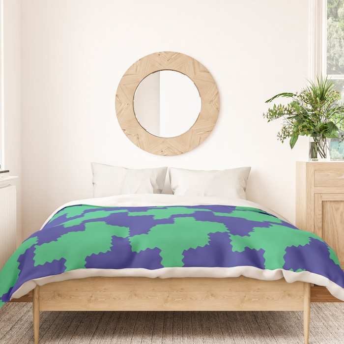  Ocean Crinkle Houndstooth Duvet Cover Gallery Image 3