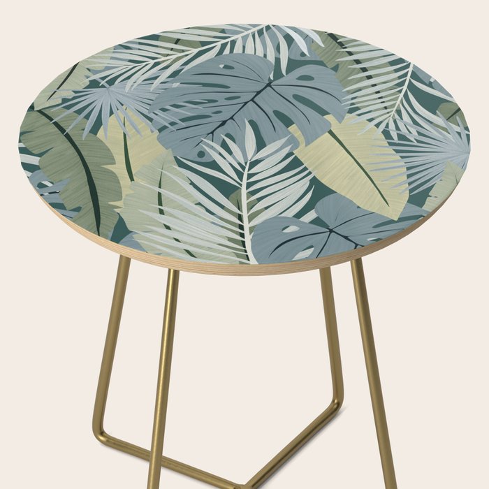 Blue tropical leaves Side Table Gallery Image 2