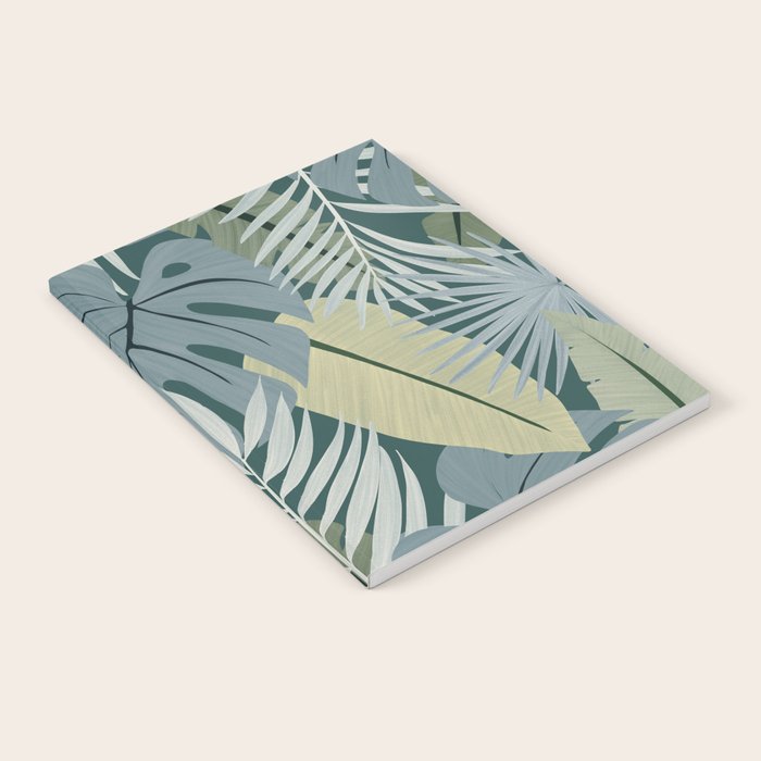 Blue tropical leaves Notebook Gallery Image 1
