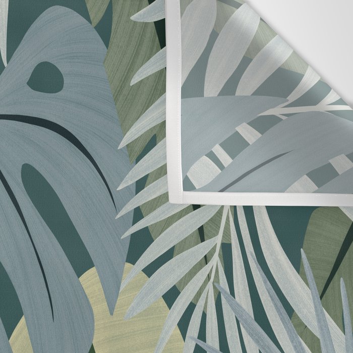Blue tropical leaves Wall Tapestry Gallery Image 3