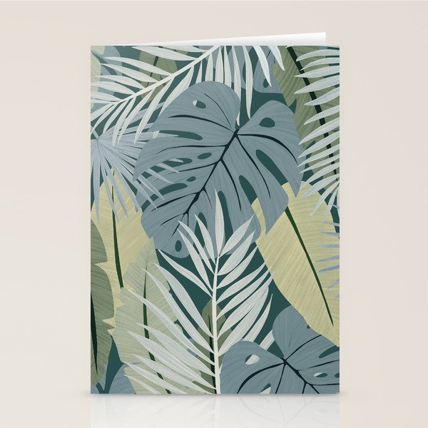 Blue tropical leaves Stationery Card Gallery Image 1