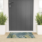Blue tropical leaves Welcome Mat Gallery Image 3