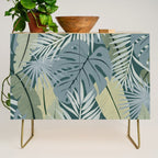 Blue tropical leaves Credenza Gallery Image 1