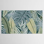 Blue tropical leaves Tablecloth Gallery Image 2