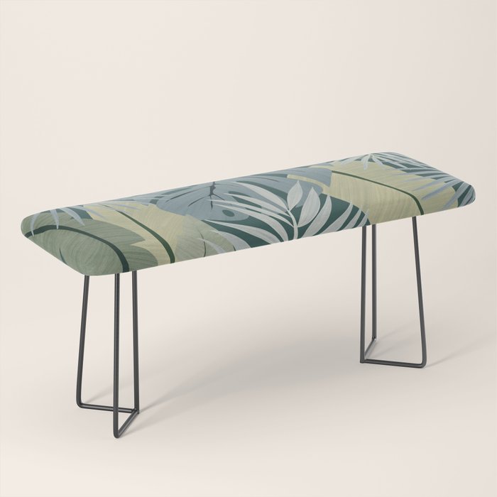 Blue tropical leaves Bench Gallery Image 1