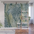 Blue tropical leaves Wall Mural Gallery Image 1