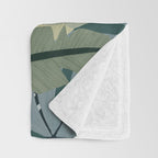 Blue tropical leaves Throw Blanket Gallery Image 3