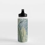 Blue tropical leaves Water Bottle Gallery Image 3