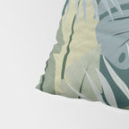 Blue tropical leaves Pillow Sham Gallery Image 4