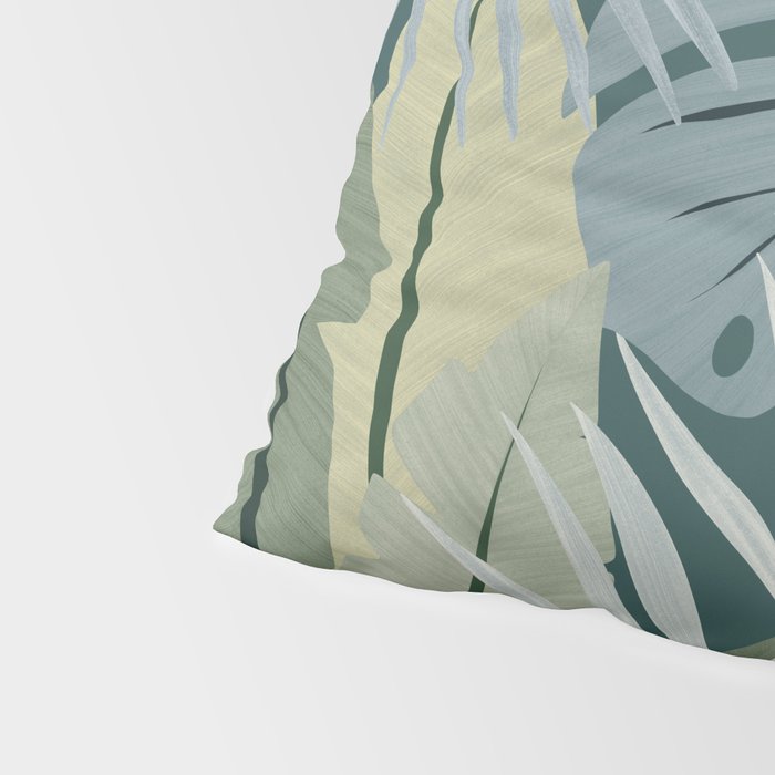 Blue tropical leaves Pillow Sham Gallery Image 4