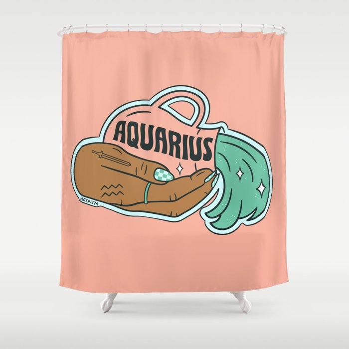 AQUARIUS (DARK) Shower Curtain Gallery Image 1