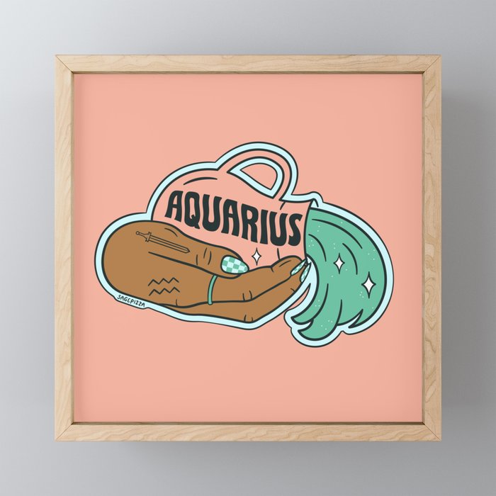 AQUARIUS (DARK) Mini Art Print Gallery Image 1