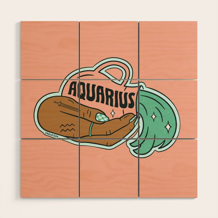 AQUARIUS (DARK) Wood Wall Art Gallery Image 1