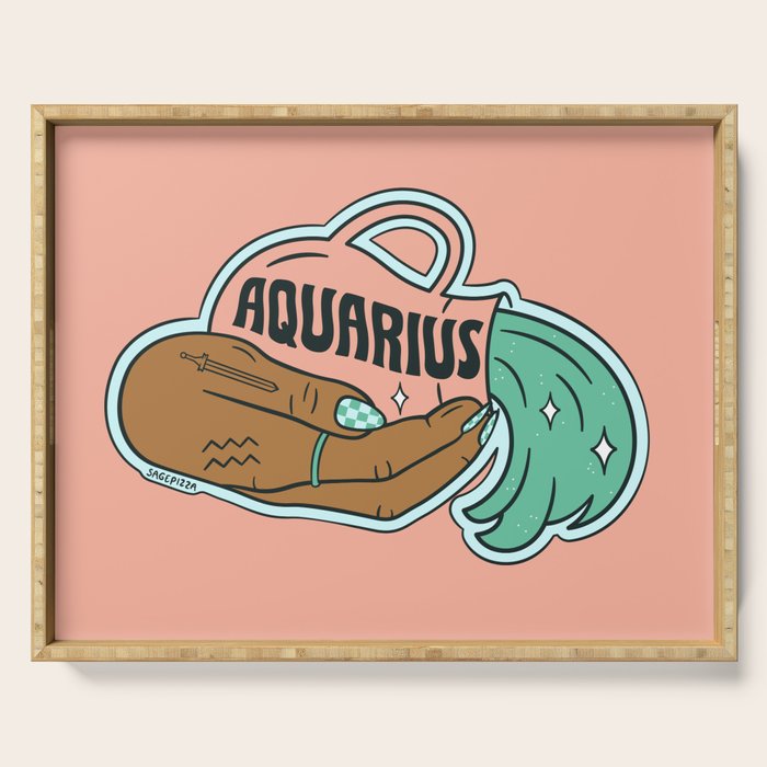 AQUARIUS (DARK) Serving Tray Gallery Image 1