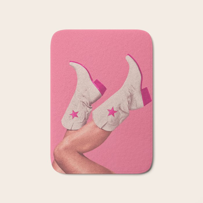These Boots - Hot Neon Pink Bath Mat Gallery Image 1