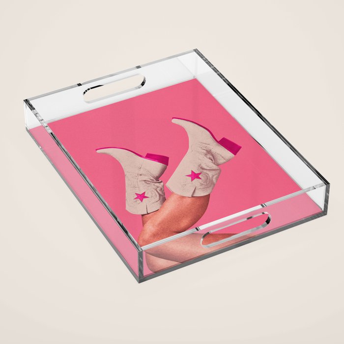 These Boots - Hot Neon Pink Acrylic Tray Gallery Image 1